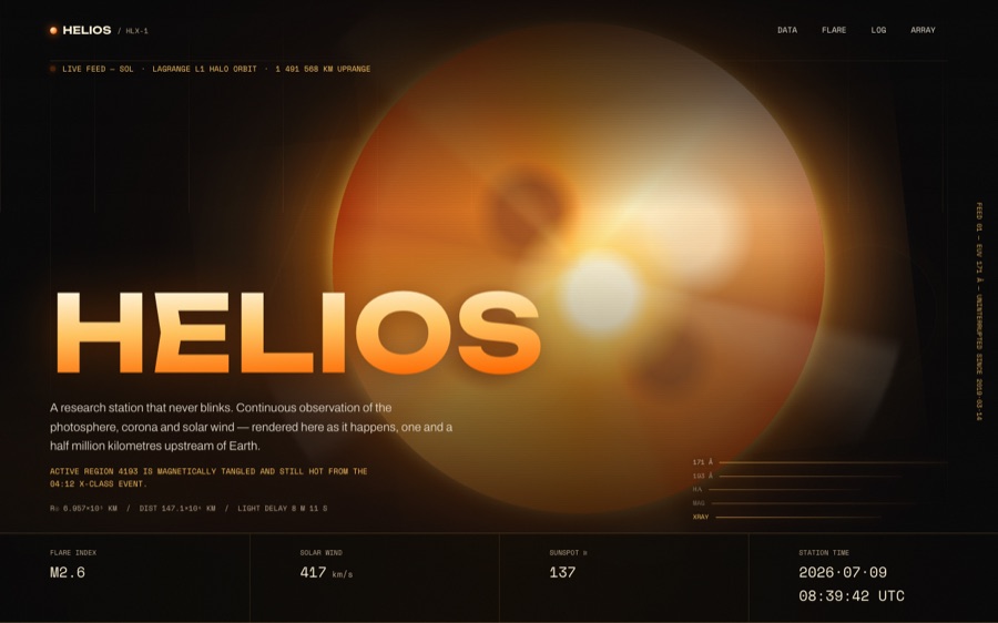 HELIOS — Live Solar Observatory · Station HLX-1 (FABLE/175)