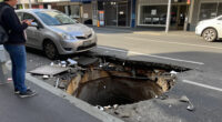 Sinkhole Large Enough To 'Take A Car' Opens Up On Auckland Street - 1News